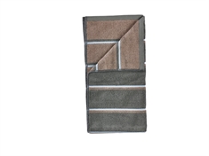 Handduk - 100% bomull - Zone Denmark Sauna - Stribet Olive Green